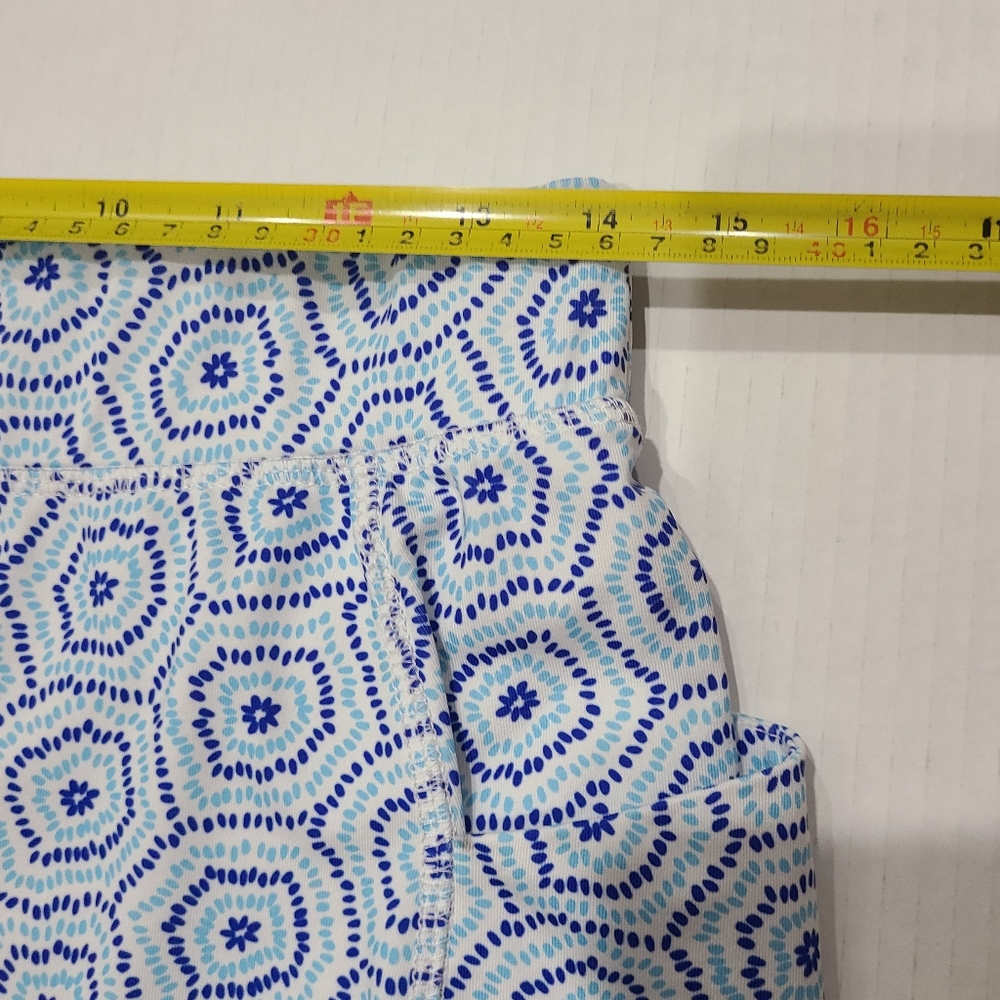 The Belyn Key Mesh Panel 16½" Skort Blue Glacier Burst Sz S - Picture 11 of 14